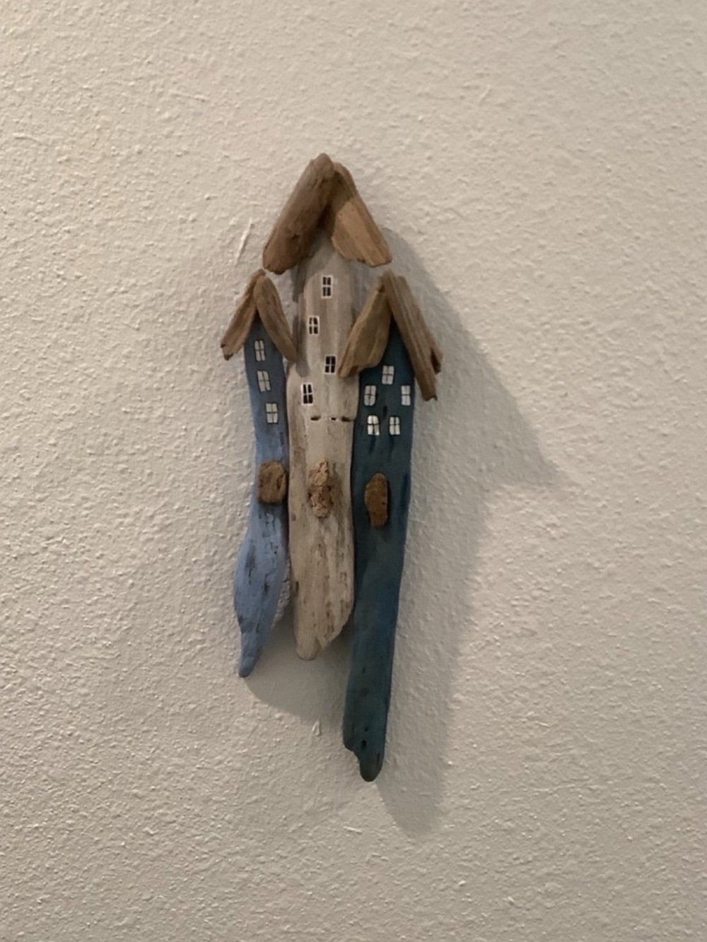 Driftwood Art, Driftwood Painted Beach Houses , Driftwood Coastal Art